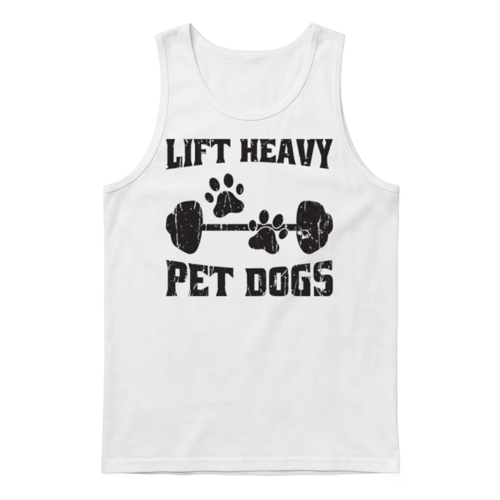 Lift Heavy Pet Dogs - Dog Commands Unisex Tank Top - White