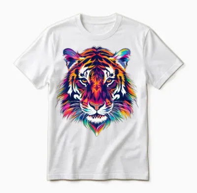 Colorful Tiger Animal Art Tiger Face Unisex T-Shirt - White
