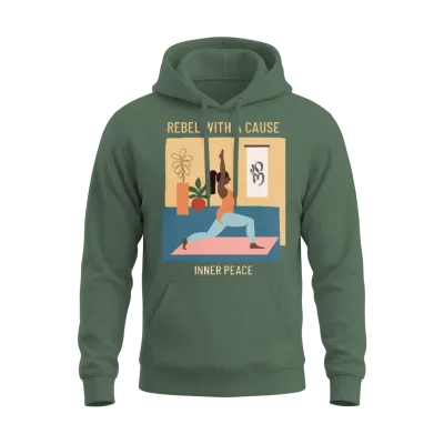 Rebel with a Cause Inner Peace Unisex Hoodie - Military Green