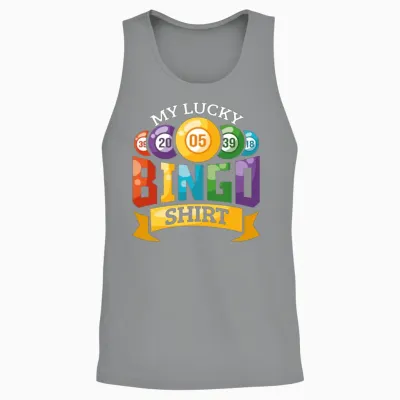 My Lucky Bingo T-Shirt Funny Bingo Playerlong,slee Unisex Tank Top - Sport Grey