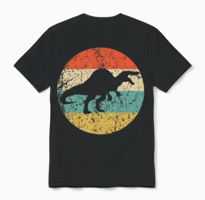 Spinosaurus Silhouette Retro Dinosaur Unisex T-Shirt - Black