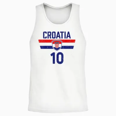 Croatia Tshirt Hrvatska Flag Zagreb Croatian Jersey Retro Unisex Tank Top - White