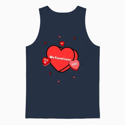 We Found Love Valentine's Day Unisex Tank Top in Navy