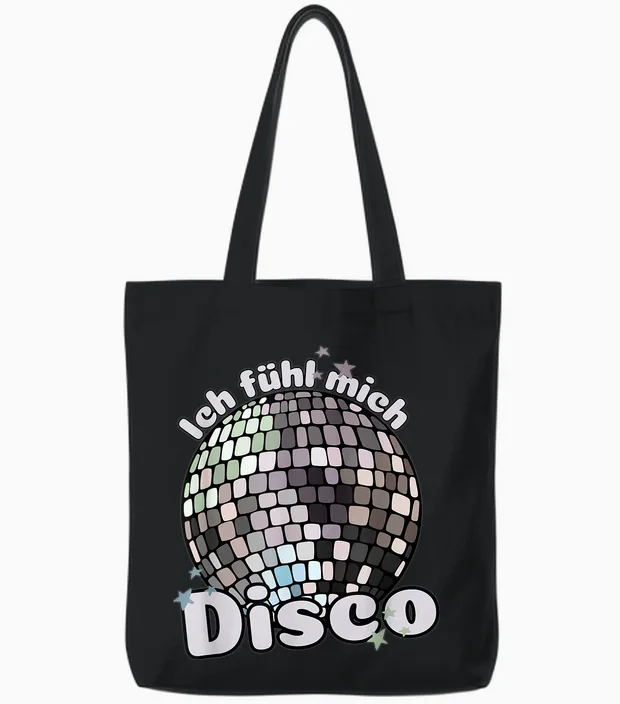 I Feel Disco Party Outfit Festival Outfit T-Shirt, Black, S Tote Bags in Black