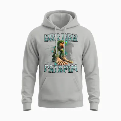 Brr Brr Patapim Italian Brainrot Unisex Hoodie - Ash