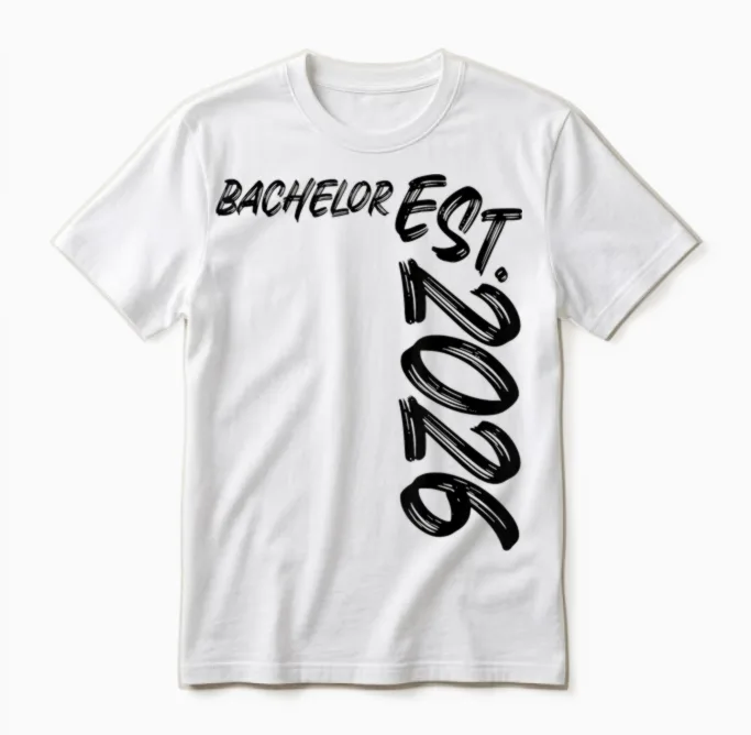 Bachelor Est. 2026 Graduation Study Exam Passed Unisex T-Shirt in White