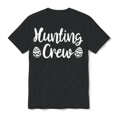 Hunting Crew Quotes Funny Easter Day Egg Hunter Unisex T-Shirt - Black