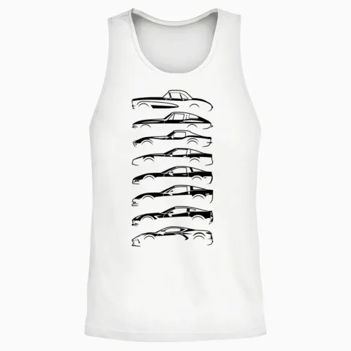 Corvette Generations in Black Unisex Tank Top - White