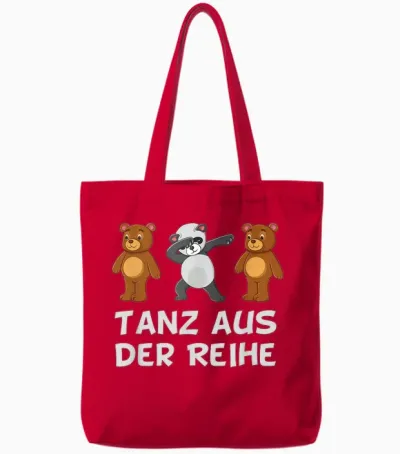 Be Different Mut Panda Verrückt Tanzen Tanz Aus Der Reihe Tote Bags - Red