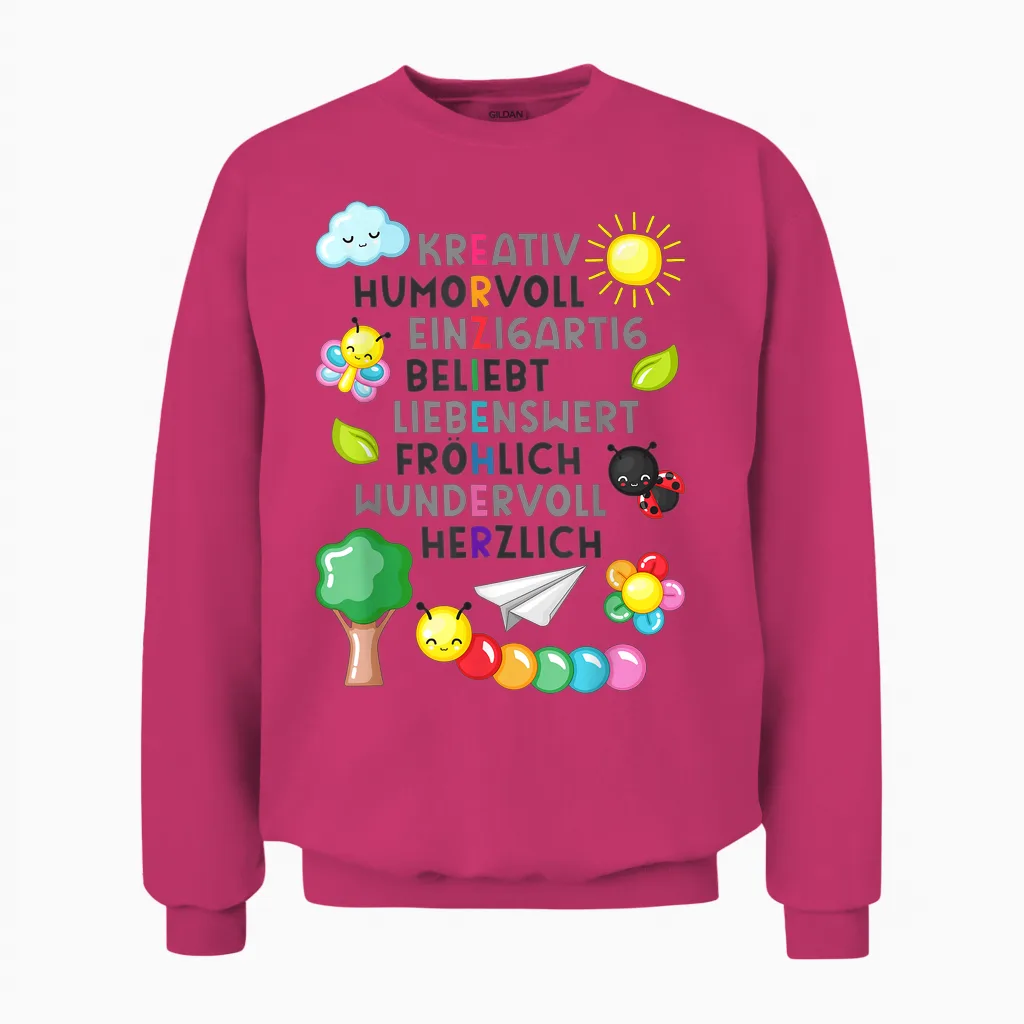 Erzieherin Spruch Geschenk Danke Dankeschön Abschiedsgeschen Unisex Sweatshirt in Heliconia