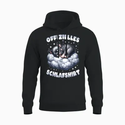 Offizielles Schlafshirt Französische Bulldogge Schlafanzug Unisex Hoodie - Black
