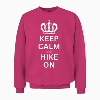 Keep Calm and Hike On Unisex Sweatshirt - Heliconia