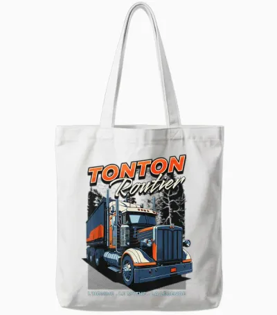 Tonton Road Driver Truck Truck Future Tonton T-Shirt, Black, S Tote Bags - White