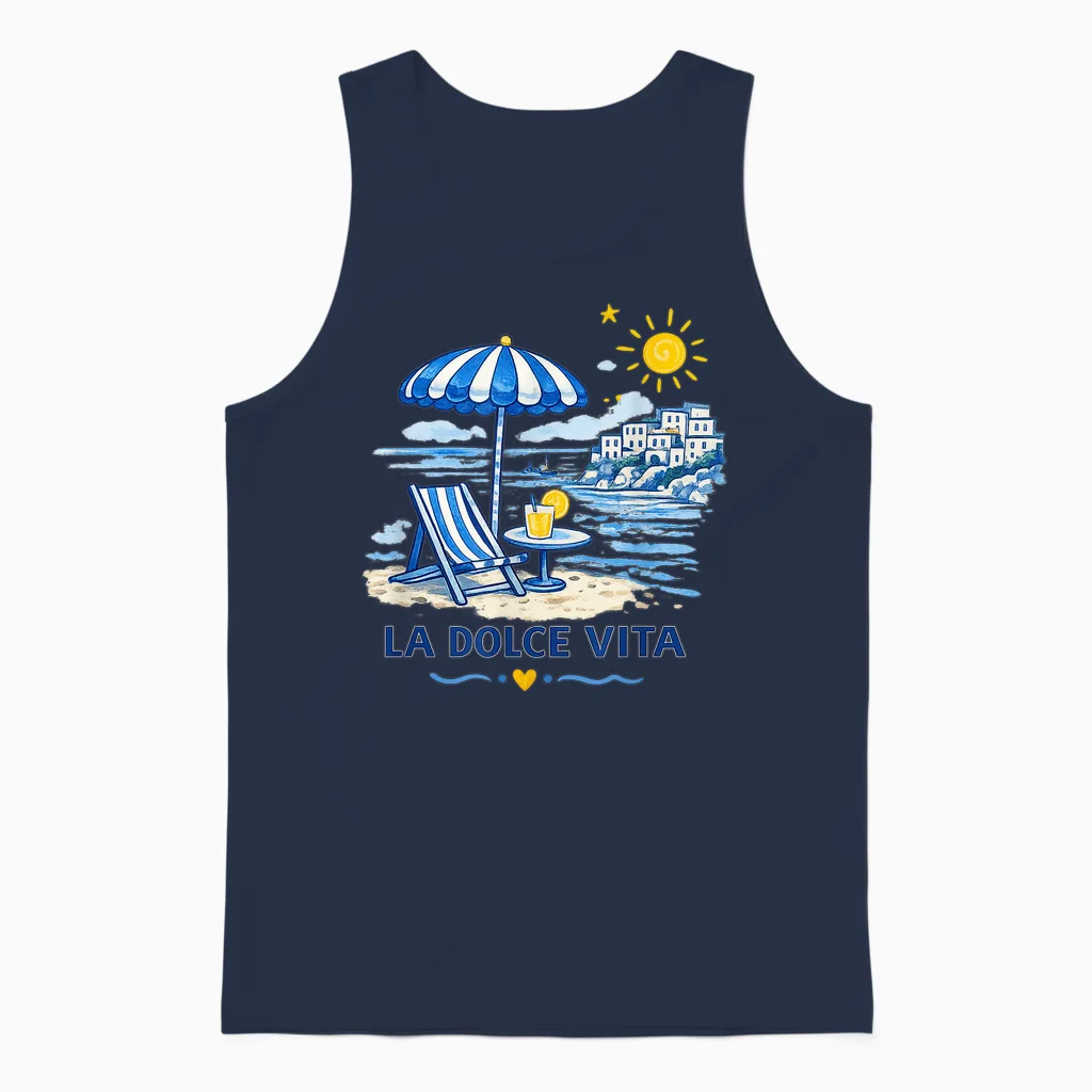La Dolce Vita Unisex Tank Top in Navy