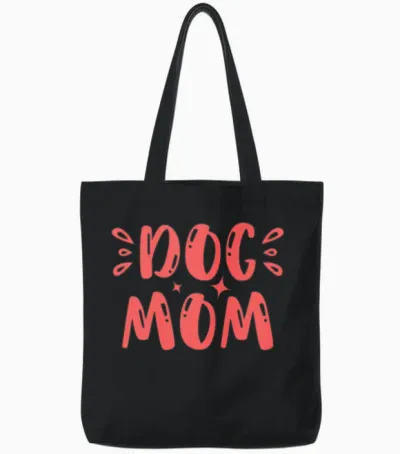 Dog Mom Tote Bags - Black