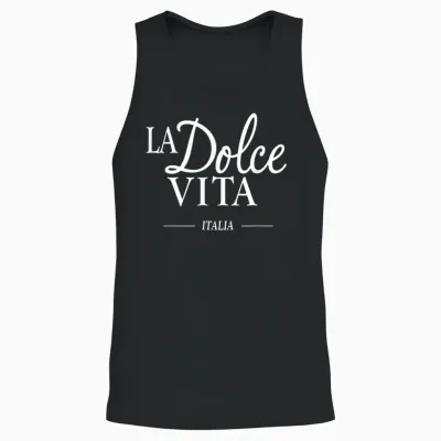 Italy Men Women - Chic La Dolce Vita Italia Elegant Italian T-Shirt, Black, S Unisex Tank Top - Black