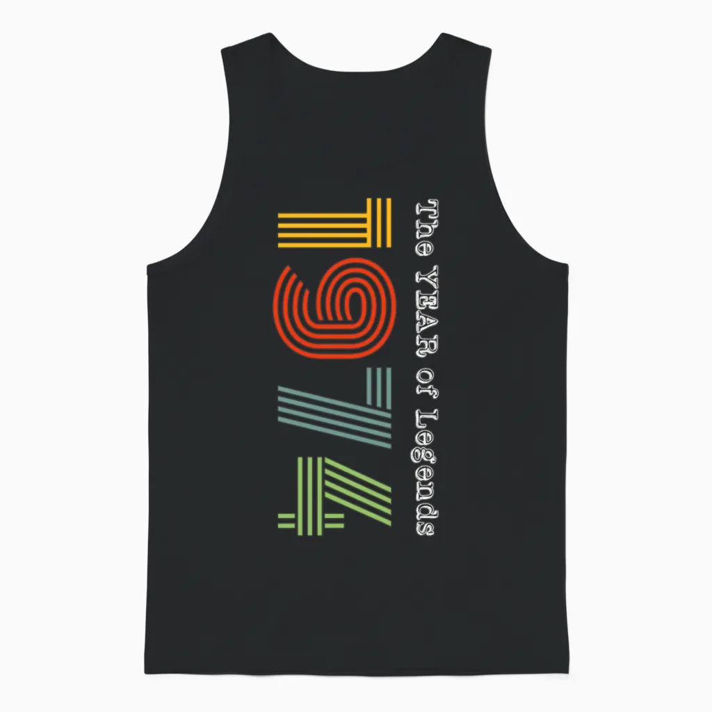 1974 50th Birthday Unisex Tank Top in Black