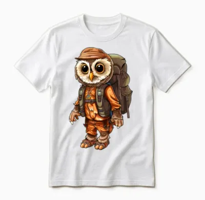 Owls Mountaineer / Hiking Owl Unisex T-Shirt - White
