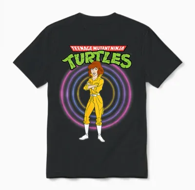 Mademark X Teenage Mutant Ninja Turtles - Original Teenage Mutant Ninja Turtles Classic April O'neil Unisex T-Shirt - Black