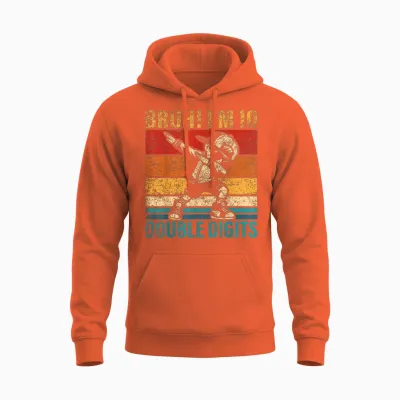 10 Years Old Birthday Bruh I'm Double Digits 10th Birthday Unisex Hoodie - Orange