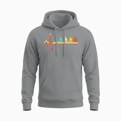 Sailing Retro Heartbeat Unisex Hoodie - Sport Grey