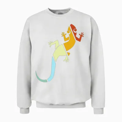Lizard Retro Unisex Sweatshirt - White