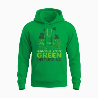Star Wars a New Hope Holiday Darth Vader Green Clover Unisex Hoodie - Irish Green