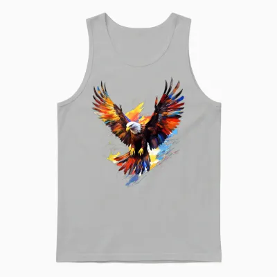 Eagle Painting Art Abstract Animal Colorful Graphic Eagle Unisex Tank Top - Ash