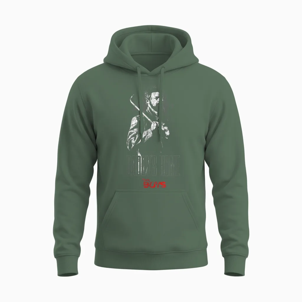 The Boys Daddy's Home Billy Butcher Black & White Tv Show Unisex Hoodie in Military Green