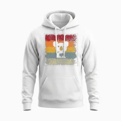 Koala Retro Unisex Hoodie - White