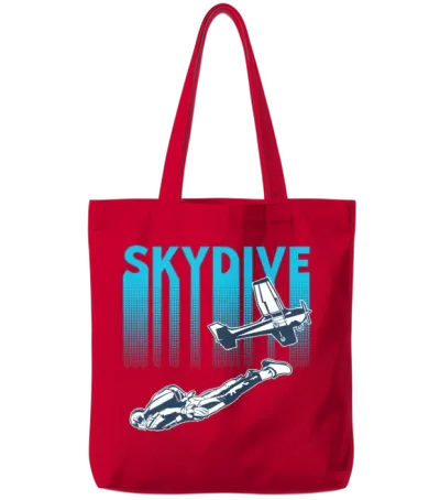 Skydiving Skydive Retro Tote Bags - Red