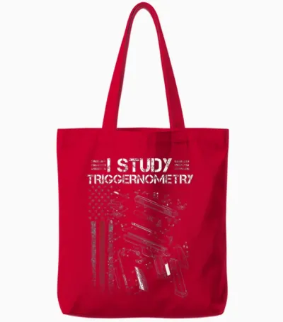I Study Triggernometry Gun Veteran Christmas Tote Bags - Red