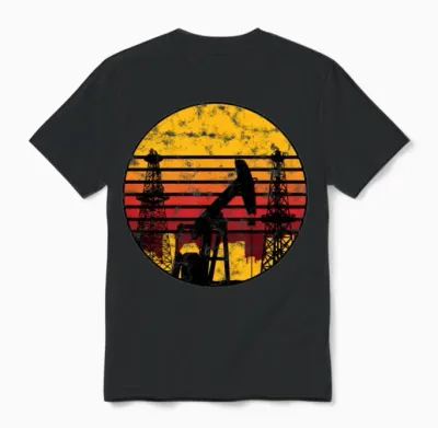 Retro Drilling Oil Rig - Retro Unisex T-Shirt - Black
