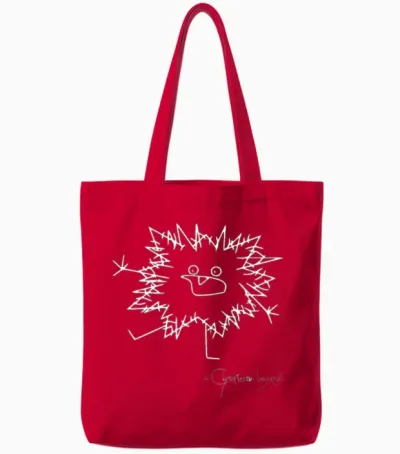 Woolly Beastie Freaks Out - Bestiolus Cerritus Tote Bags - Red