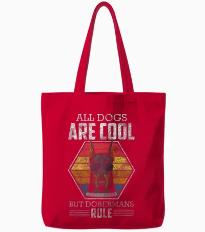 Dog Dog Lover Dog Owner Tote Bags - Red