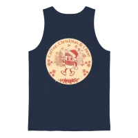 Retro Coffee and Christmas Cheer Unisex Tank Top - Navy – 1
