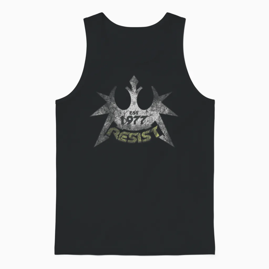 Resist 77 Unisex Tank Top in Black