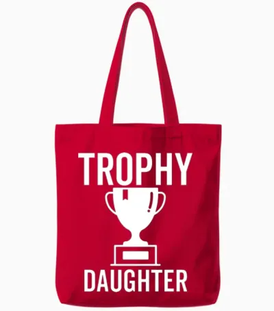 Trophy Daughter Tote Bags - Red