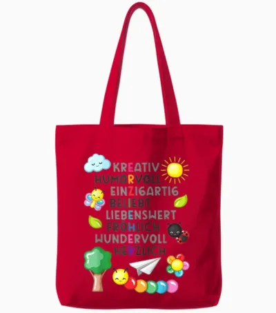 Erzieherin Spruch Geschenk Danke Dankeschön Abschiedsgeschen Tote Bags - Red