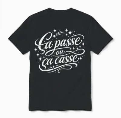 Men's Original Funny Humour Gift ça Passou ça Cassse Unisex T-Shirt - Black