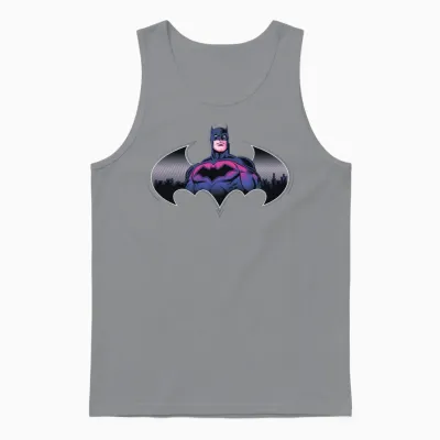 Batman Cool Design with Logo and Pink Suit Unisex Tank Top - Sport Grey