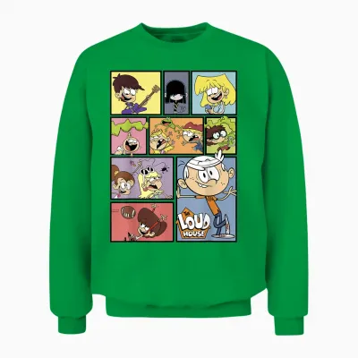 The Loud House Panel Portrait Logo T-Shirt Small Unisex Sweatshirt - Irish Green