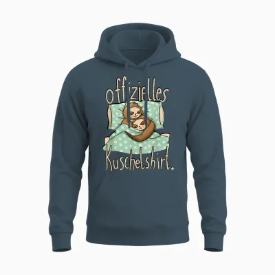 Official Cuddly Shirt Sleep Shirt Sloth Sleeping Unisex Hoodie - Dark Heather