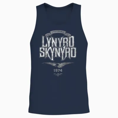 Lynyrd Skynyrd Freebird Retro Logo 1974 Rock Musik 70er Jahre Geschenke Unisex Tank Top - Navy
