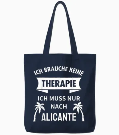 Alicante Therapie Design Costa Blanca Mittelmeer Alicante Tote Bags - Navy