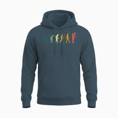 Tubaspieler Evolution Tubist Retro Musiker Entwicklung Tuba Unisex Hoodie - Dark Heather
