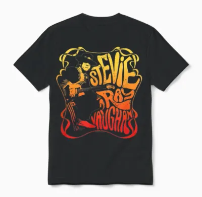 Stevie Ray Vaughan – Psychedelic Rock Musician Blues T-Shirt, Black, S Unisex T-Shirt - Black