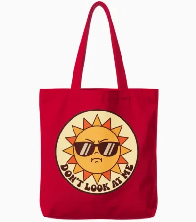 Sassy Sunglass Sun Tote Bags - Red