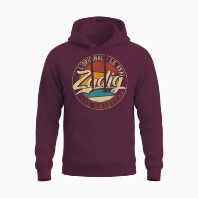 Zadig the Original the True the Unique Men & Boys T-Shirt, Black, S Unisex Hoodie - Maroon