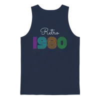Retro 1980s Unisex Tank Top - Navy – 1
